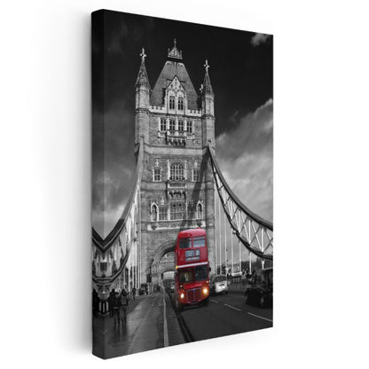 Tower Bridge - Kırmızı Otobüs Kanvas Tablo