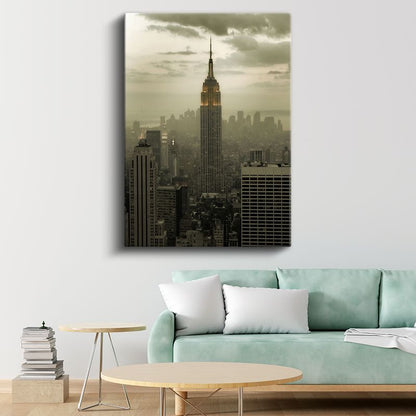 Empire State - Sisli Manhattan Kanvas Tablo