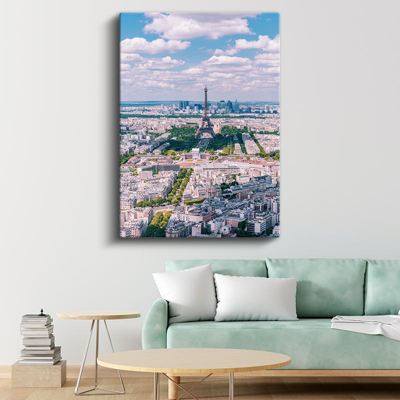 Paris Manzarası - Kuşbakışı Şehir Kanvas Tablo