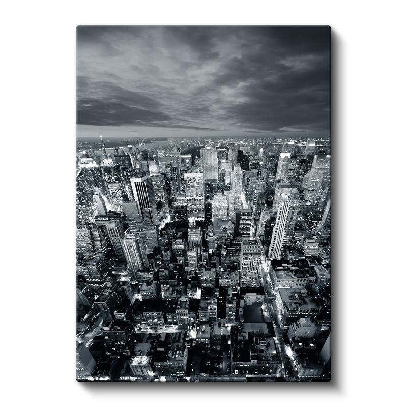 Manhattan Silueti - Gece Işıkları Kanvas Tablo