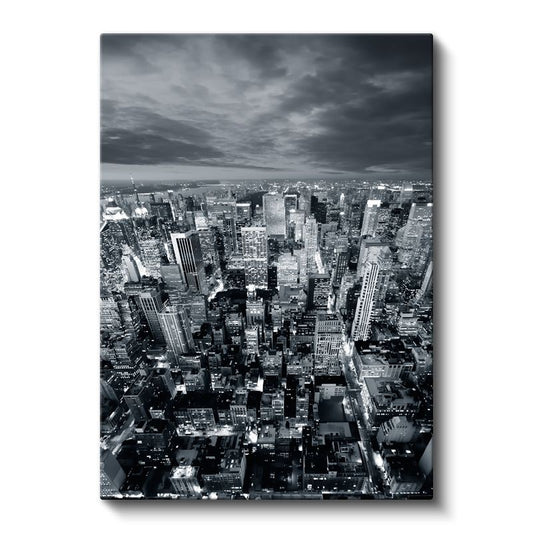 Manhattan Silueti - Gece Işıkları Kanvas Tablo