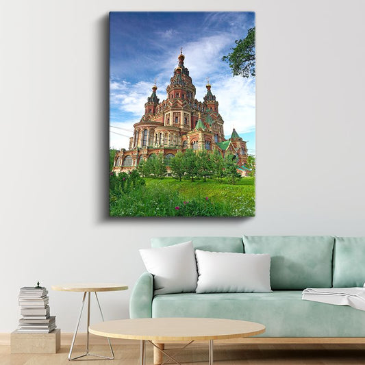 Rus Kilisesi - Renkli Kubbeler Kanvas Tablo
