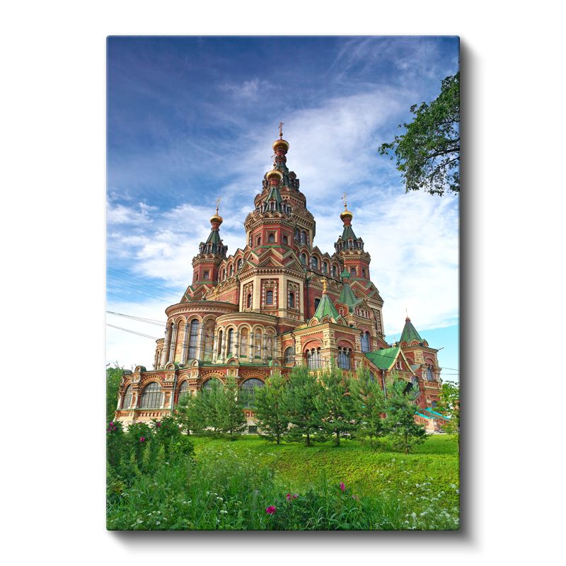 Rus Kilisesi - Renkli Kubbeler Kanvas Tablo