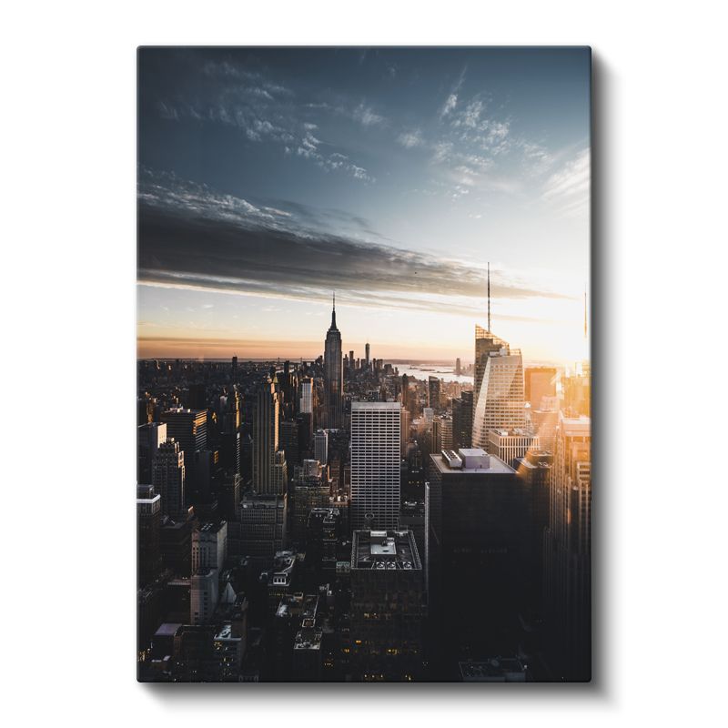 New York Silueti - Gün Batımı Kanvas Tablo