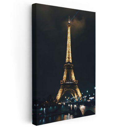 Eyfel Kulesi - Gece Işıltısı Kanvas Tablo