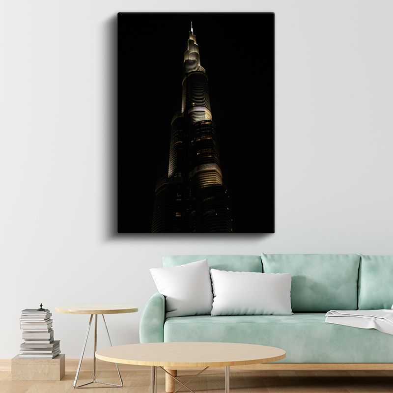 Burj Khalifa - Gece Silüeti Kanvas Tablo