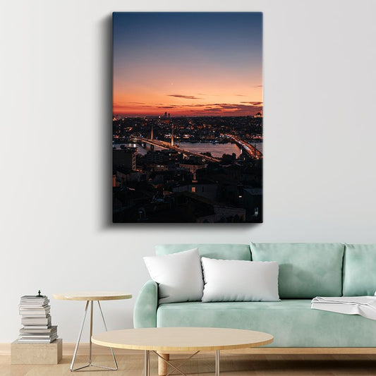İstanbul Manzarası - Gün Batımı Kanvas Tablo