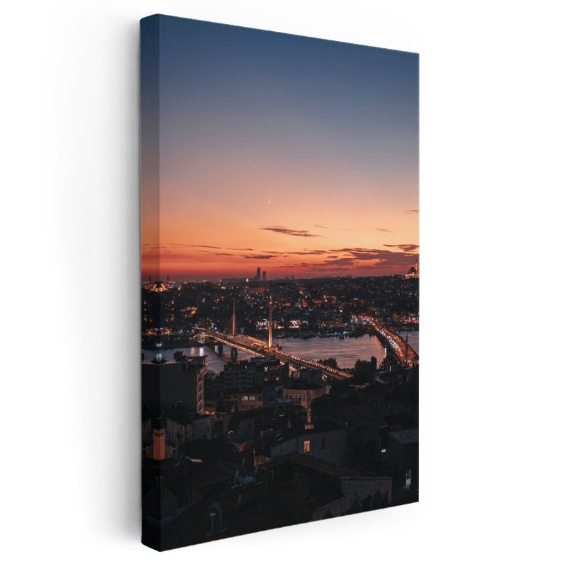 İstanbul Manzarası - Gün Batımı Kanvas Tablo