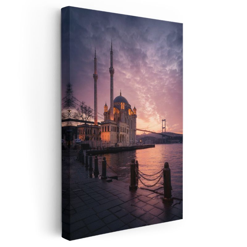 Ortaköy Camii - Gün Batımı Manzarası Kanvas Tablo