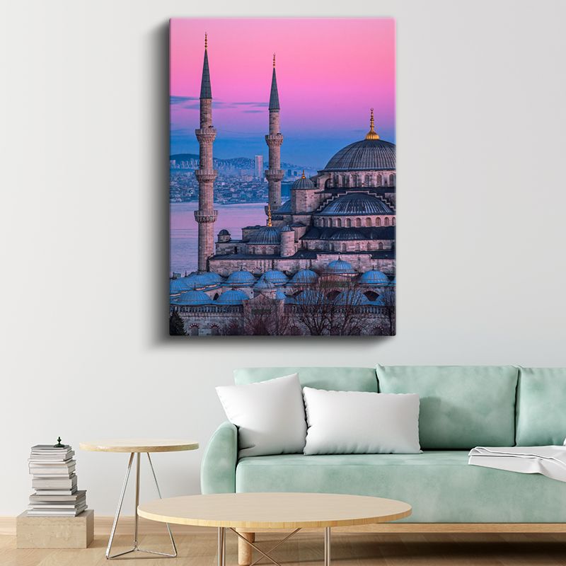 Sultanahmet Camii - Pembe Gökyüzü Kanvas Tablo