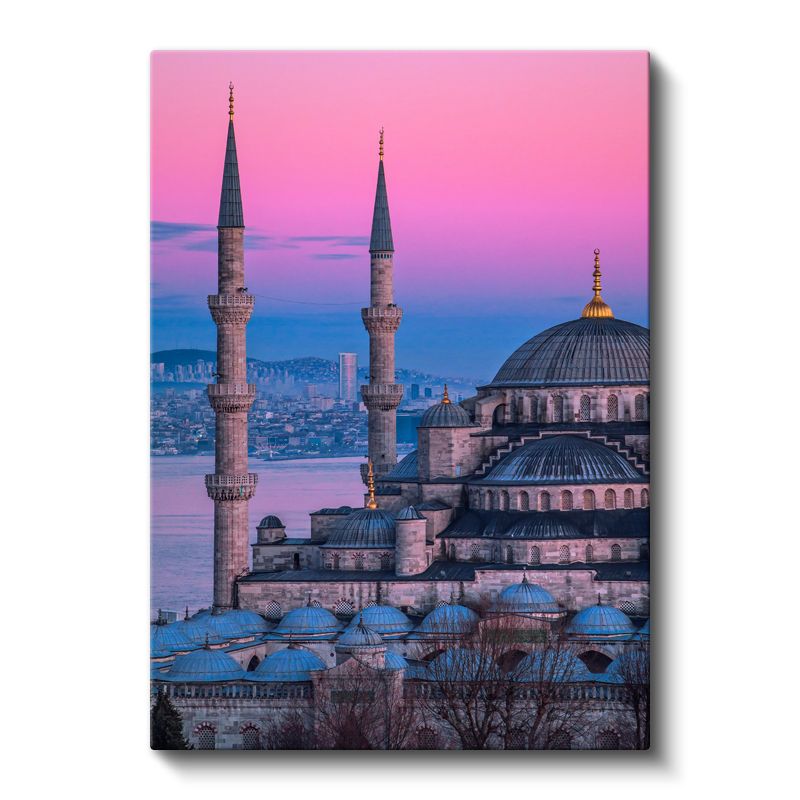 Sultanahmet Camii - Pembe Gökyüzü Kanvas Tablo
