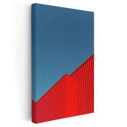 Kırmızı Bina - Geometrik Tasarım Kanvas Tablo