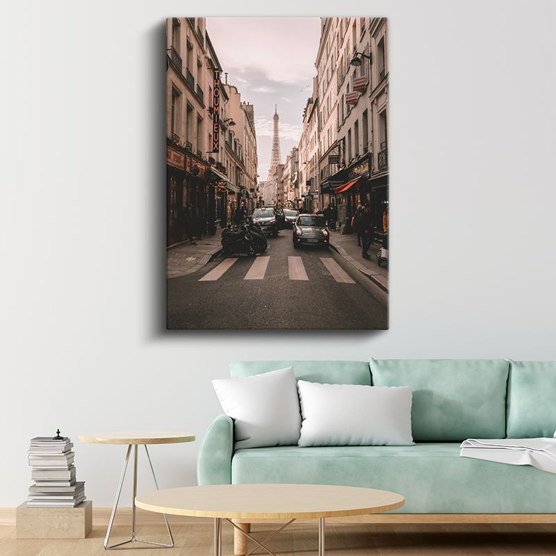 Paris Sokakları - Eyfel Manzarası Kanvas Tablo