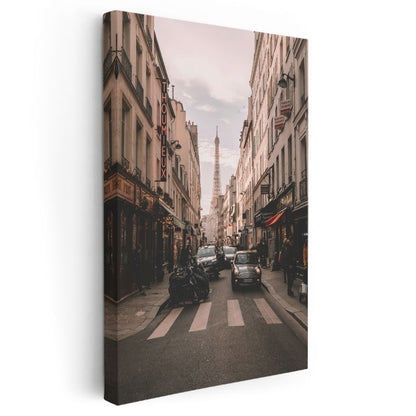 Paris Sokakları - Eyfel Manzarası Kanvas Tablo
