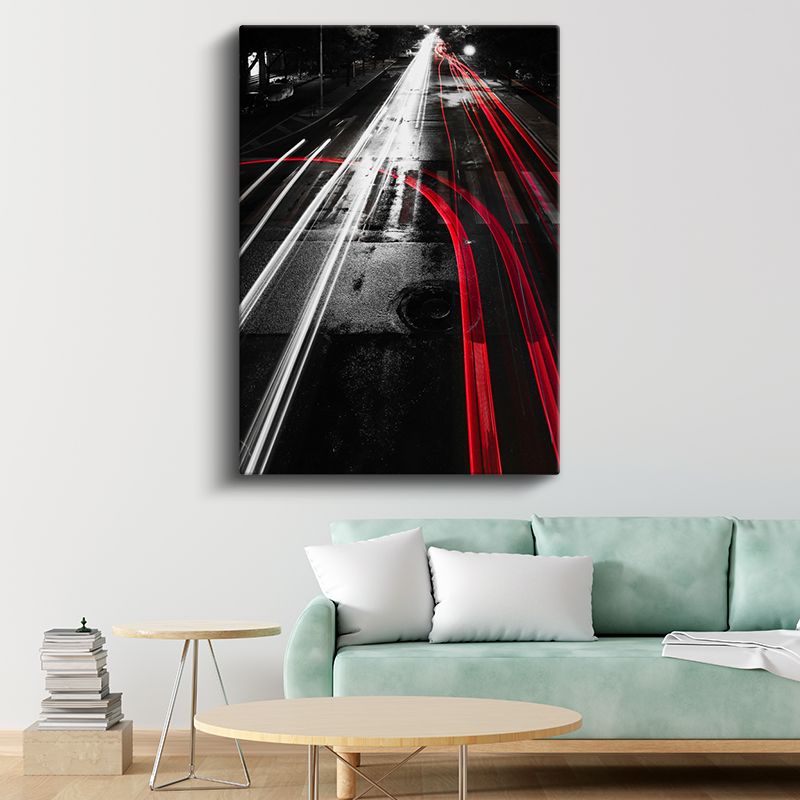 Şehir Trafiği - Işık İzleri Kanvas Tablo