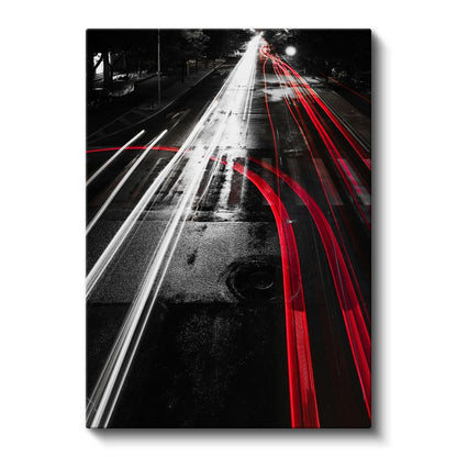 Şehir Trafiği - Işık İzleri Kanvas Tablo