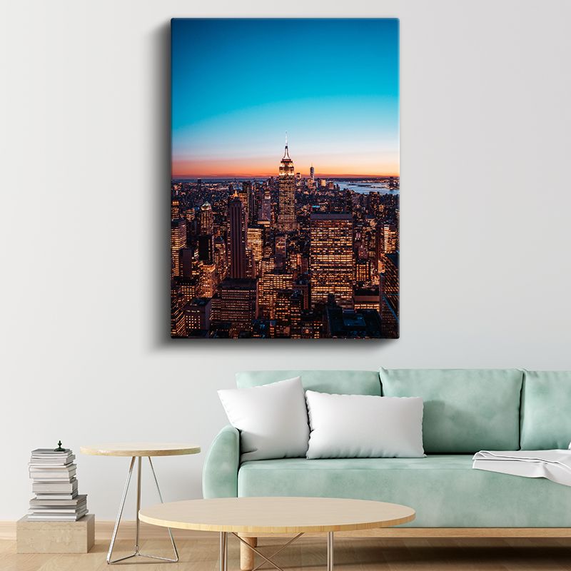 New York Silueti - Gün Batımı Kanvas Tablo