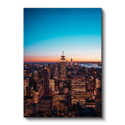 New York Silueti - Gün Batımı Kanvas Tablo
