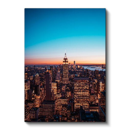 New York Silueti - Gün Batımı Kanvas Tablo