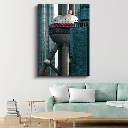 Oriental Pearl Kulesi - Şanghay'ın Fütüristik Simgesi Kanvas Tablo