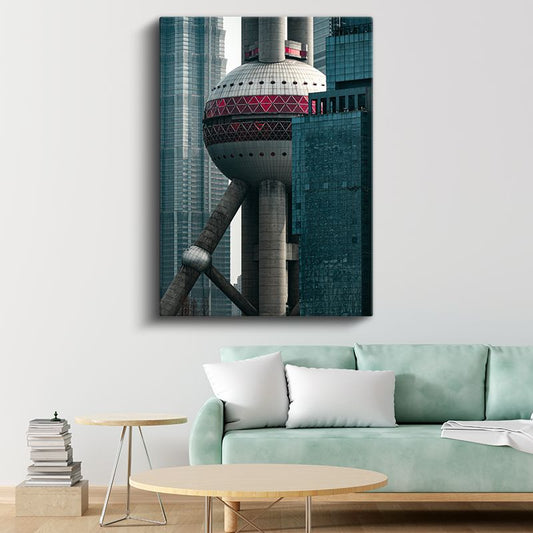 Oriental Pearl Kulesi - Şanghay'ın Fütüristik Simgesi Kanvas Tablo