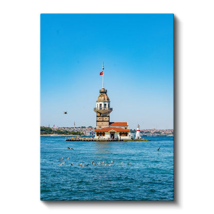 Kız Kulesi - İstanbul'un Masmavi Deniz Feneri Kanvas Tablo