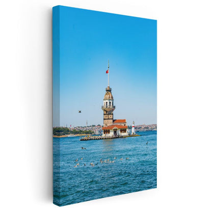 Kız Kulesi - İstanbul'un Masmavi Deniz Feneri Kanvas Tablo