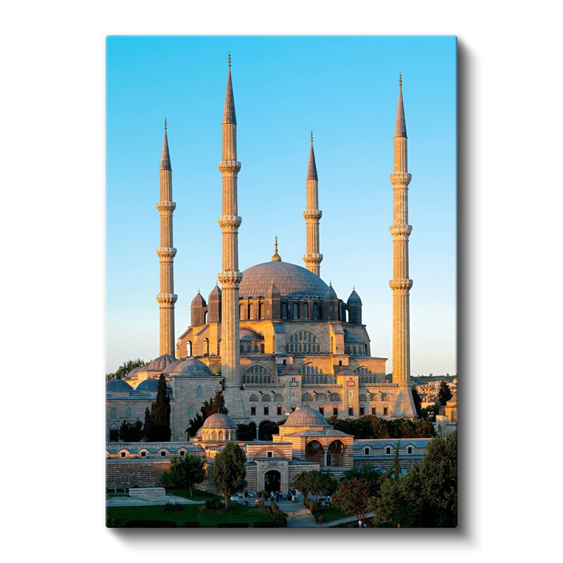 Selimiye Camii - Altın Işıkta Dört Minare Kanvas Tablo