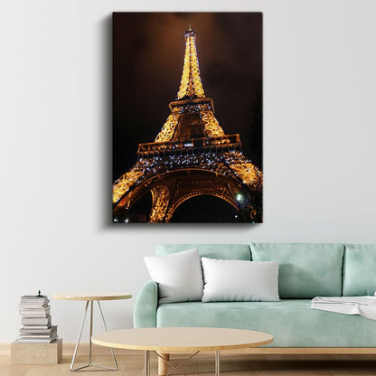 Eyfel Kulesi - Gece Işıltısında Paris Simgesi Kanvas Tablo