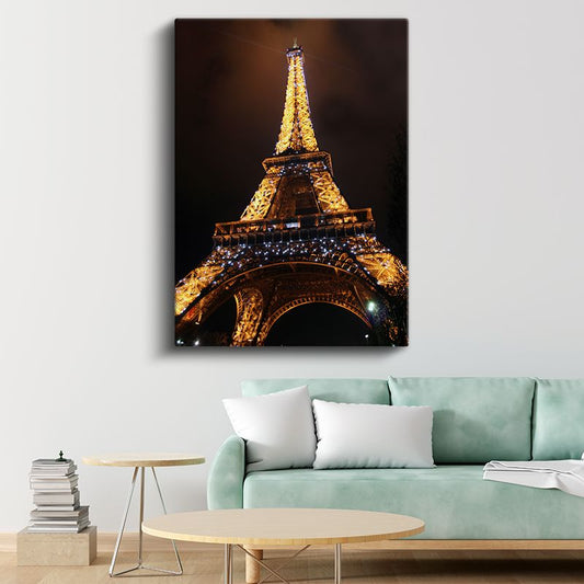 Eyfel Kulesi - Gece Işıltısında Paris Simgesi Kanvas Tablo