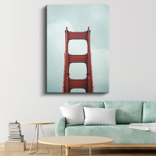 Golden Gate - Kızıl Kule Silüeti Kanvas Tablo