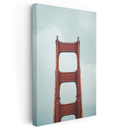 Golden Gate - Kızıl Kule Silüeti Kanvas Tablo