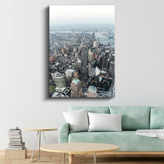 Manhattan Silueti - Kuşbakışı Metropol Manzarası Kanvas Tablo