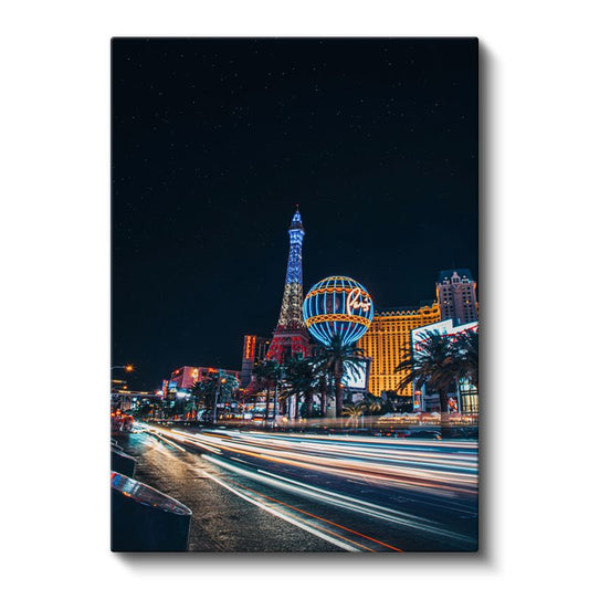 Las Vegas Bulvarı - Gece Işıkları ve Mimari İkonlar Kanvas Tablo