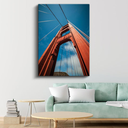 Golden Gate - Gökyüzüne Uzanan Kızıl Kule Kanvas Tablo