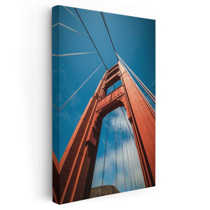 Golden Gate - Gökyüzüne Uzanan Kızıl Kule Kanvas Tablo