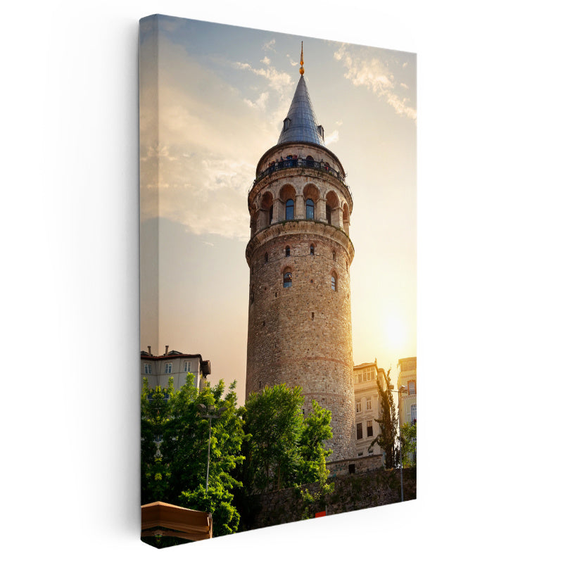 Dikey Kanvas Tablo Beyoğlu Galata Kulesi Taş Mimarisi Şehir Mimari Tablo Ev Ofis Duvar Dekoru