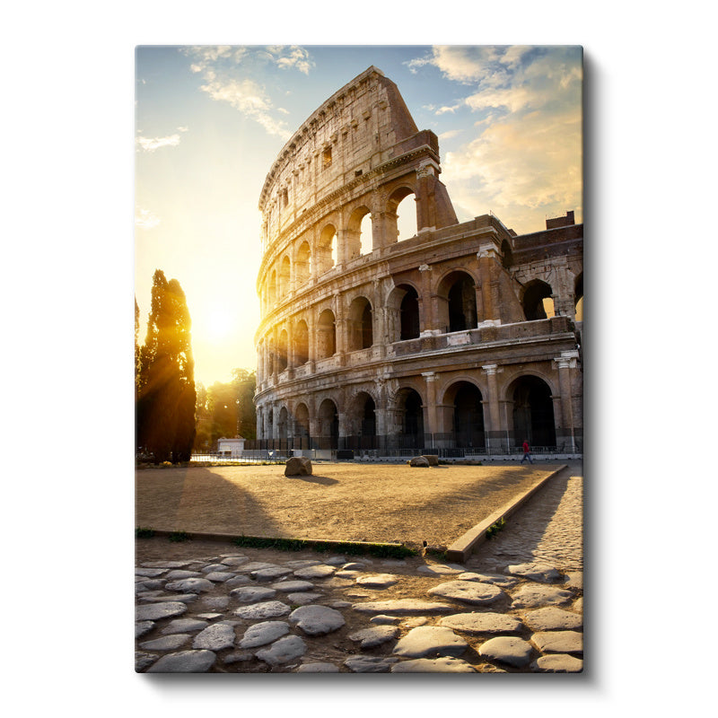 Dikey Kanvas Tablo İtalya Roma Kolezyum Arenası Şehir Mimari Tablo Ev Ofis Duvar Dekoru