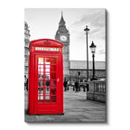 Dikey Kanvas Tablo Londra Telefon Kulübesi ve Big Ben Şehir Mimari Tablo Ev Ofis Duvar Dekoru