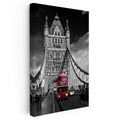 Dikey Kanvas Tablo Londra Tower Bridge ve Otobüs Şehir Mimari Tablo Ev Ofis Duvar Dekoru