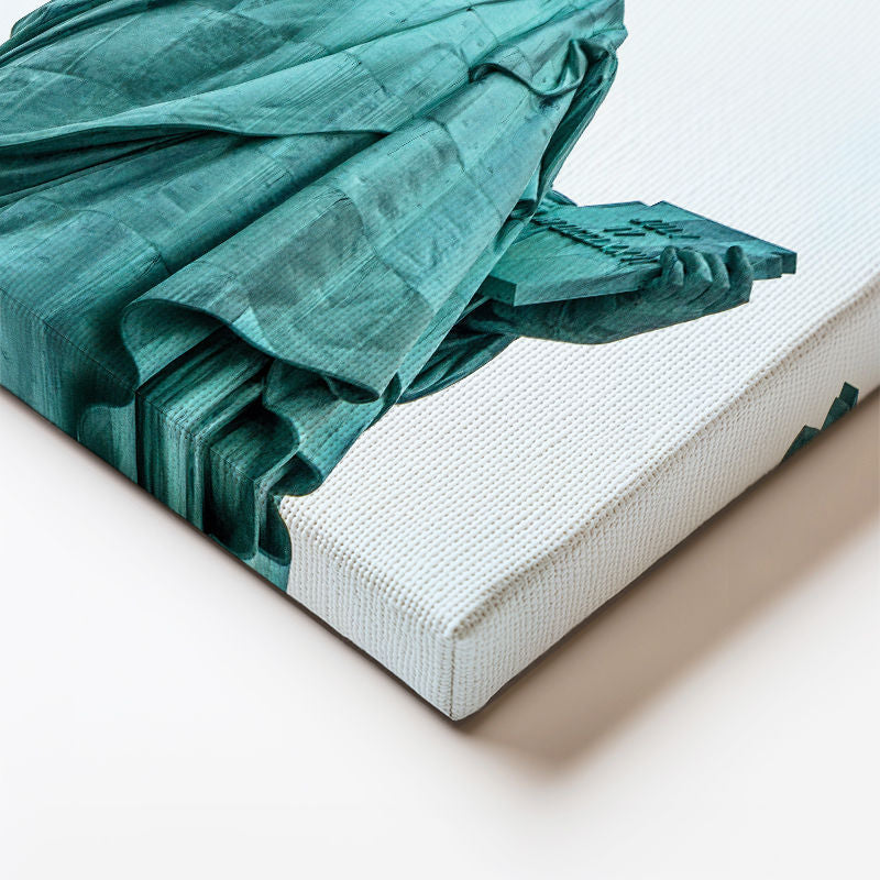 Dikey Kanvas Tablo Özgürlük Heykeli Meşale ve Kitap Şehir Mimari Tablo Ev Ofis Duvar Dekoru