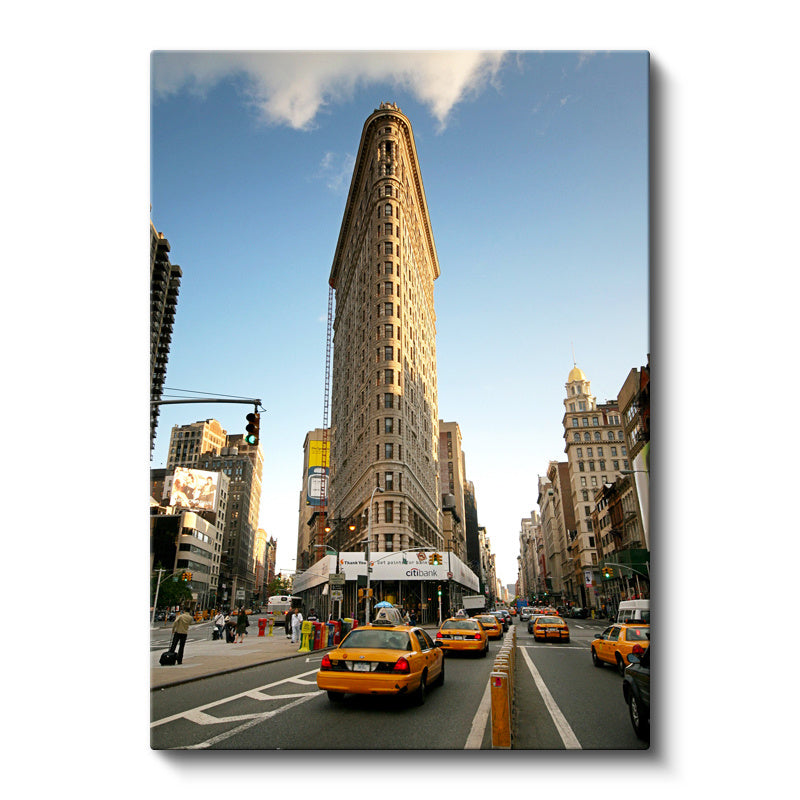 Dikey Kanvas Tablo New York Flatiron Binası Şehir Mimari Tablo Ev Ofis Duvar Dekoru