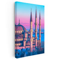 Dikey Kanvas Tablo Sultanahmet Camii Üç Minare Şehir Mimari Tablo Ev Ofis Duvar Dekoru