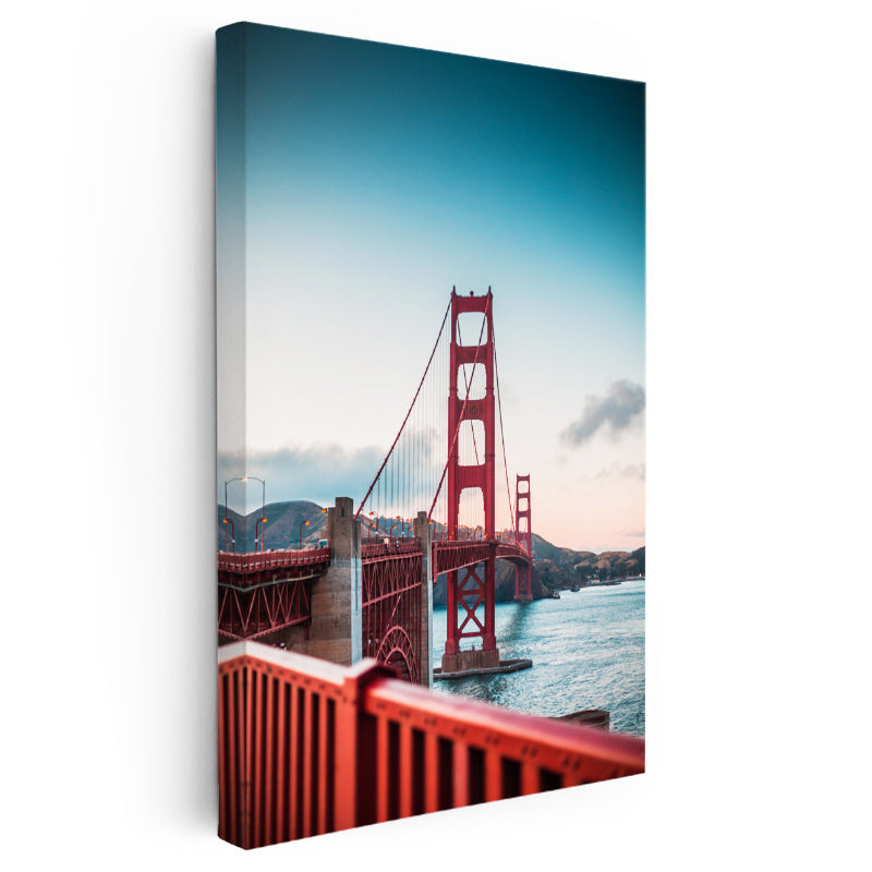 Dikey Kanvas Tablo San Francisco Kırmızı Asma Köprü Şehir Mimari Tablo Ev Ofis Duvar Dekoru