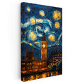 Dikey Kanvas Tablo Londra Big Ben Fantastik Gökyüzü Şehir Ve Mimari Tablo Ev Ofis Duvar Dekoru