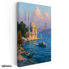 Dikey Kanvas Tablo Ortaköy Camii ve Boğaz İstanbul Manzara Tablosu Ev Ofis Duvar Dekoru