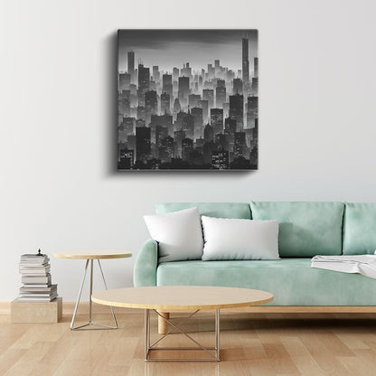 Metropol Silueti - Sisli Gökdelenler Manzarası Kanvas Tablo
