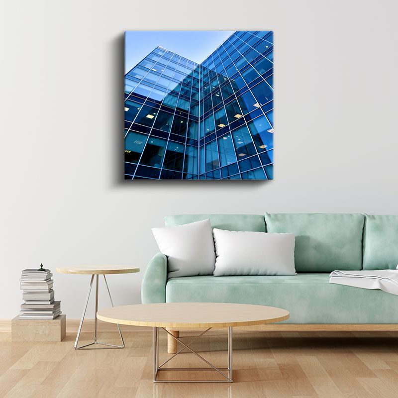 Cam Gökdelen - Modern Mimarinin Mavi Yansımaları Kanvas Tablo