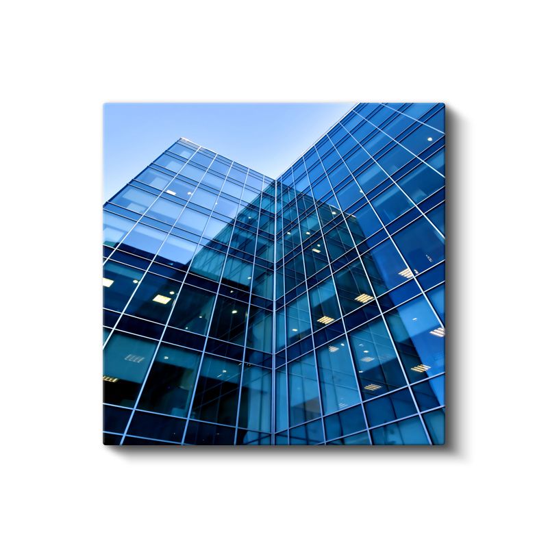 Cam Gökdelen - Modern Mimarinin Mavi Yansımaları Kanvas Tablo