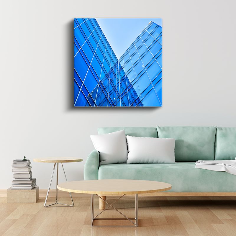 Cam Gökdelen - Mavi Gökyüzü Yansımaları Kanvas Tablo
